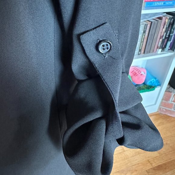 Versatile Black Blouse, Button up or full Length Sleeves - Picture 2 of 7